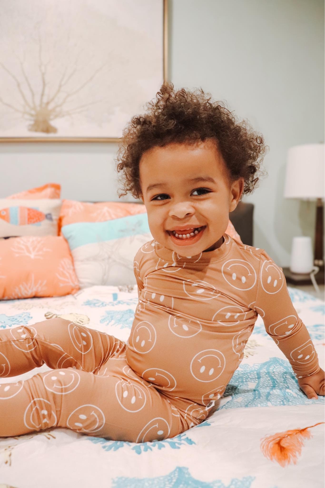 Smiley | Bamboo zip romper and two piece set
